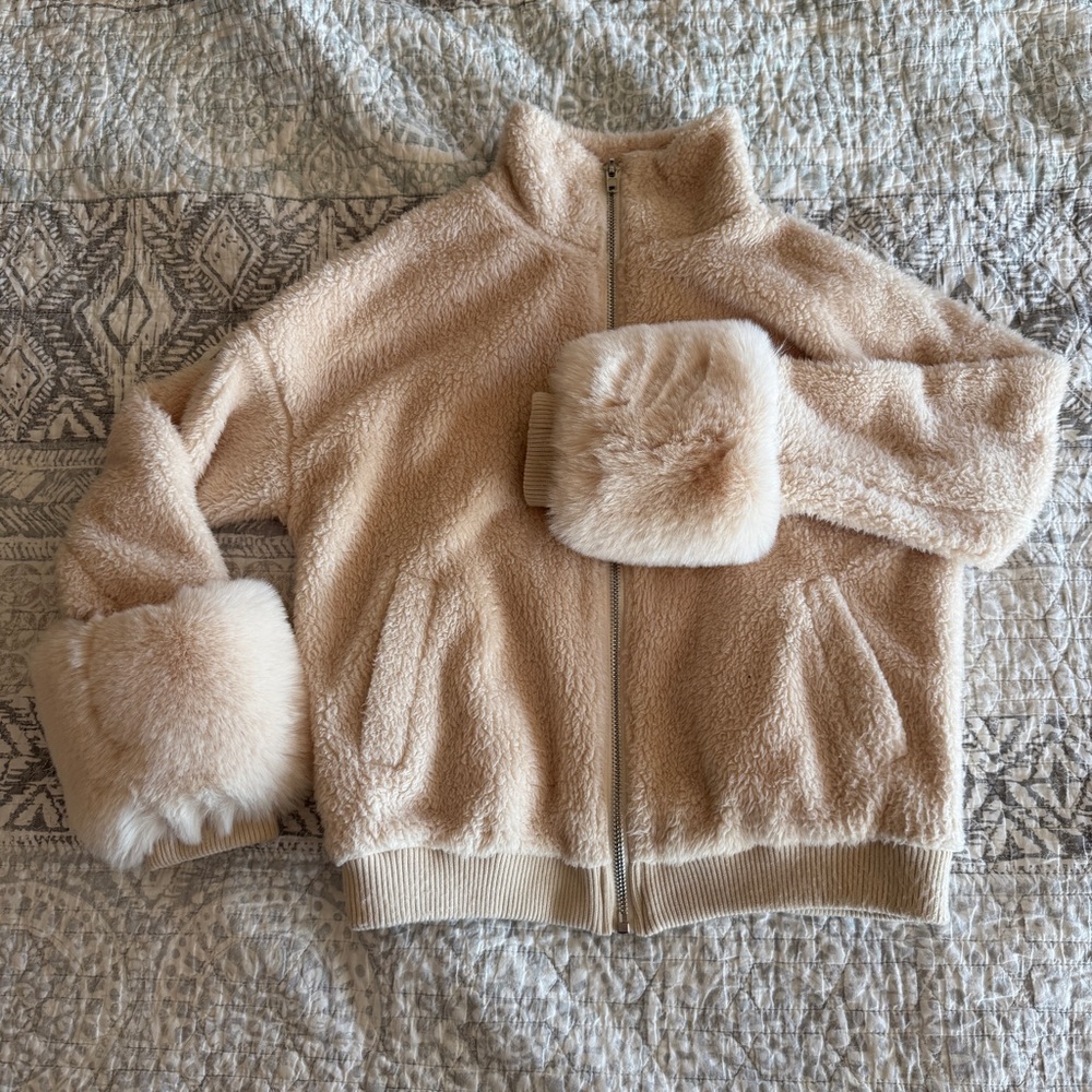 Cream Teddy Jacket - Picture 2 of 7